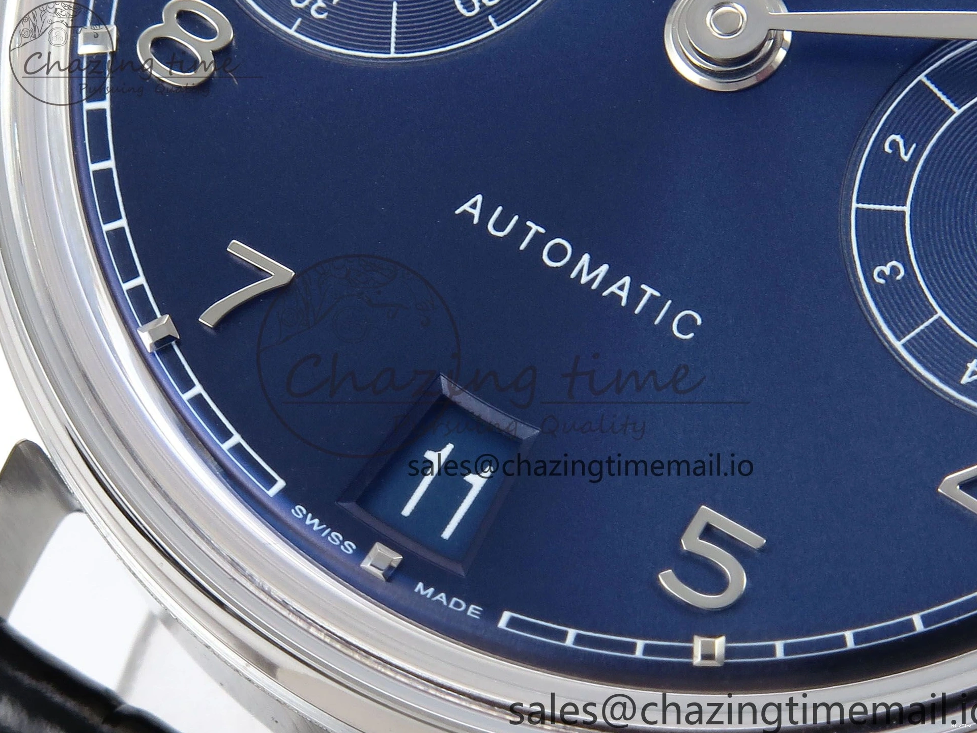 MIROTIME 0127 Portugieser Automatic SS IW501704 APSF 1:1 Best Edition Blue Dial on Black Leather Strap A HighPerformance 7008